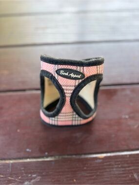 Bark Appeal Pink Plaid Dog Harness XS